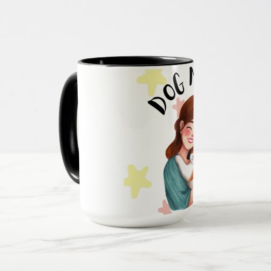 Cute Dog Mama cup design  Mok (Voorkant links)