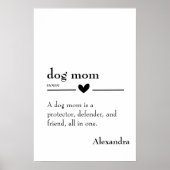 Cute dog mama definition noun custom name poster (Voorkant)