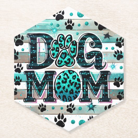 Cute Dog Mama Kartonnen Onderzetters (Voorkant)