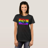 Cute Dog mama Paw LGBTQ Gay Pride Flag Queer T-shirt (Voorkant volledig)