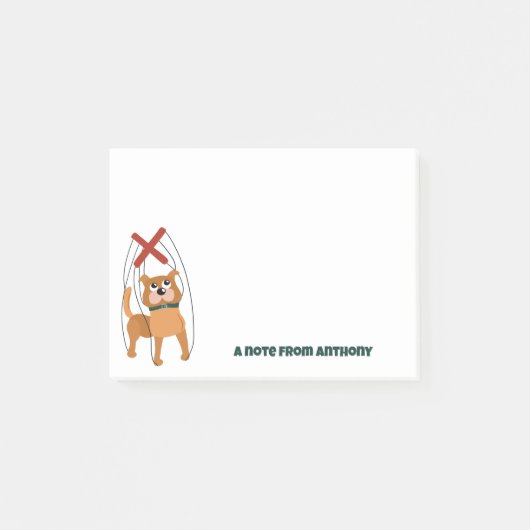 Cute Dog Marionette Puppet Custom Message Post-it® Notes (Voorkant)
