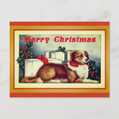 Cute  Dog Merry Kerstmis Briefkaart (Voorkant)