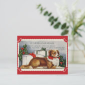 Cute  Dog Merry Kerstmis Briefkaart (Staand voorkant)