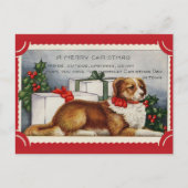 Cute  Dog Merry Kerstmis Briefkaart (Voorkant)