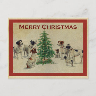 Cute Dog Merry Kerstmis Briefkaart