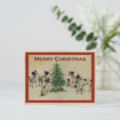 Cute  Dog Merry Kerstmis Briefkaart (Staand voorkant)
