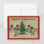 Cute  Dog Merry Kerstmis Briefkaart (Voorkant / Achterkant)