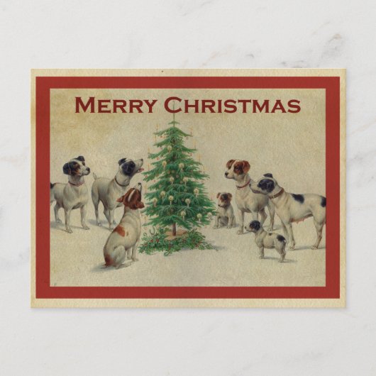 Cute  Dog Merry Kerstmis Briefkaart (Voorkant)