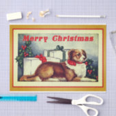 Cute  Dog Merry Kerstmis Tissuepapier (Craft)