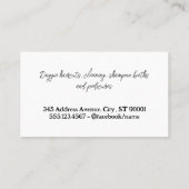 Cute Dog met bot | Hout | Groomgereedschap Visitekaartje (Achterkant)