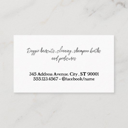 Cute Dog met bot | Hout | Groomgereedschap Visitekaartje