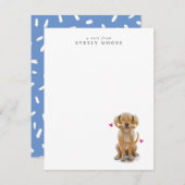 Cute Dog met bot Notitiekaartje (Voorkant / Achterkant)