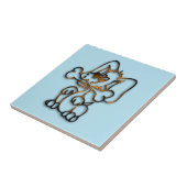 Cute Dog met bot Tegeltje (Zijkant)