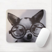 Cute Dog met bril Muismat (Met muis)