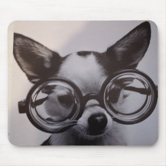 Cute Dog met bril Muismat (Voorkant)
