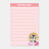 Cute Dog met Flowers op Roze Post-it® Notes (Voorkant)