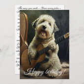 Cute Dog met Guitar. Feestdagenkaart (Voorkant / Achterkant)