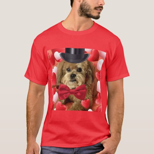 Cute Dog met hart T-shirt (Voorkant)