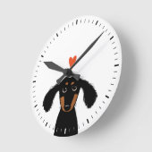 Cute Dog met Heart Black en Tan Dachshund Ronde Klok (Hoek)