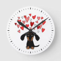 Cute Dog met Hearts Black en Tan Dachshund