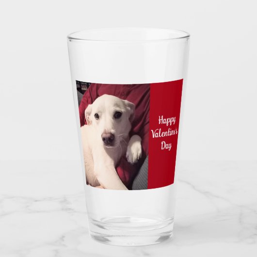 Cute Dog met papa Valentijnsdag Glas (Voorkant)