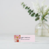 Cute Dog met Roze Bow-kerstfoto Mini Visitekaartje (Staand voorkant)