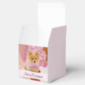 Cute Dog met roze kerstfoto's Bedankdoosjes (Geopend)