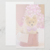 Cute Dog met roze kerstfoto's Briefpapier (Voorkant / Achterkant)