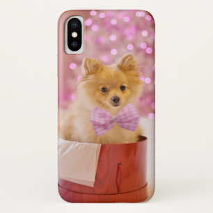 Cute Dog met roze kerstfoto's Case-Mate iPhone Case