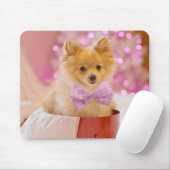 Cute Dog met roze kerstfoto's Muismat (Met muis)