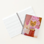 Cute Dog met roze kerstfoto's Notitieboek (Binnen)