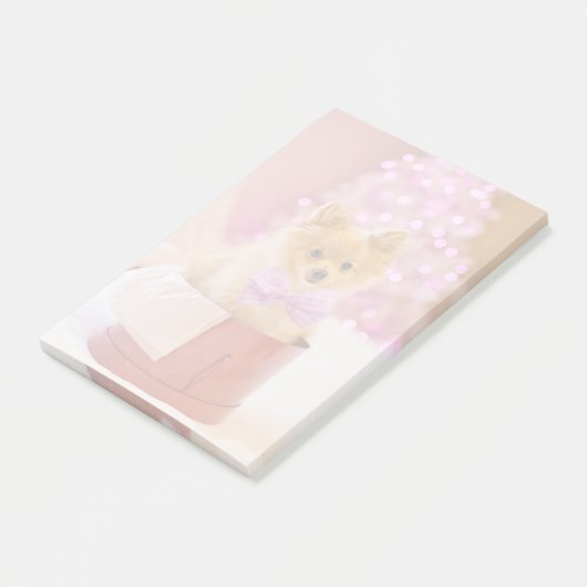 Cute Dog met roze kerstfoto's Post-it® Notes (Schuin)