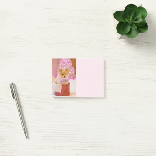Cute Dog met roze kerstfoto's Post-it® Notes (Kantoor)