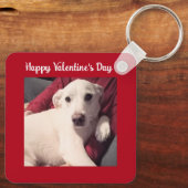 Cute Dog met Valentijnsdag twee foto van papa Sleutelhanger (Achterkant)