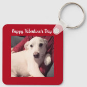 Cute Dog met Valentijnsdag twee foto van papa Sleutelhanger (Achterkant)