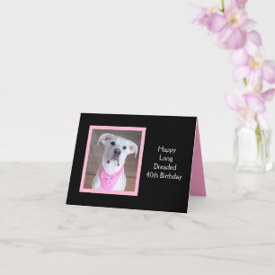Cute Dog met zigeunerogen 40e verjaardag Roze Kaart