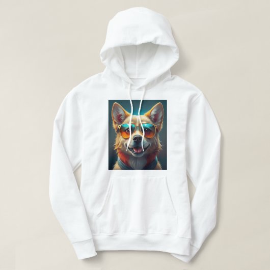 Cute dog met zonnebrillen hoodie (Design voorkant)
