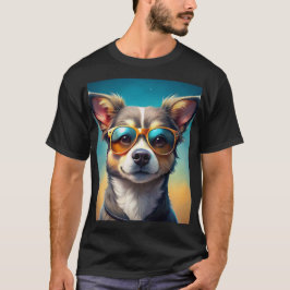 Cute dog met zonnebrillen t-shirt