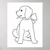 Cute Dog Minimal Wall Art Poster (Voorkant)