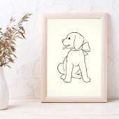 Cute Dog Minimal Wall Art Poster