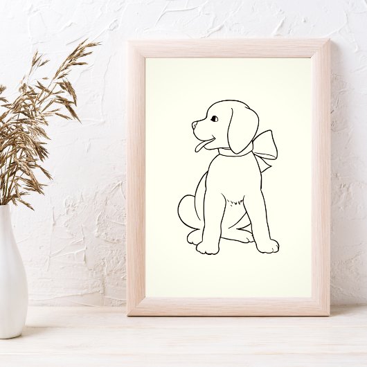 Cute Dog Minimal Wall Art Poster