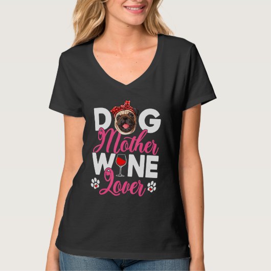 Cute Dog Moeder Pug Dog Moederdag 1 T-shirt (Voorkant)