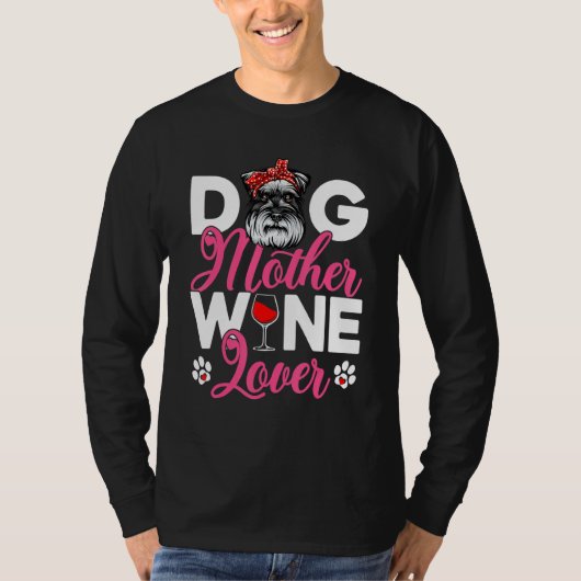 Cute Dog Moeder Schnauzer Dog Moederdag T-shirt (Voorkant)