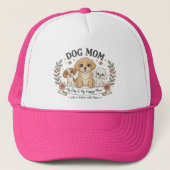 Cute Dog Mom Multi Dog Pink Trucker Hat Pet (Voorkant)