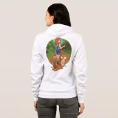 Cute Dog Mom Walking Puppies Forest Trail Illustra Hoodie (Achterkant volledig)