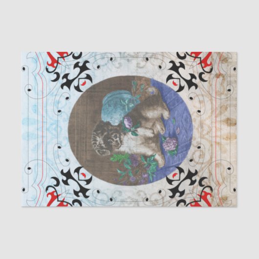 Cute Dog Motif Crafts en ontkoppeling Tissuepapier (Voorkant)