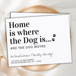 Cute Dog Moving We hebben New Address Pet Moving Briefkaart