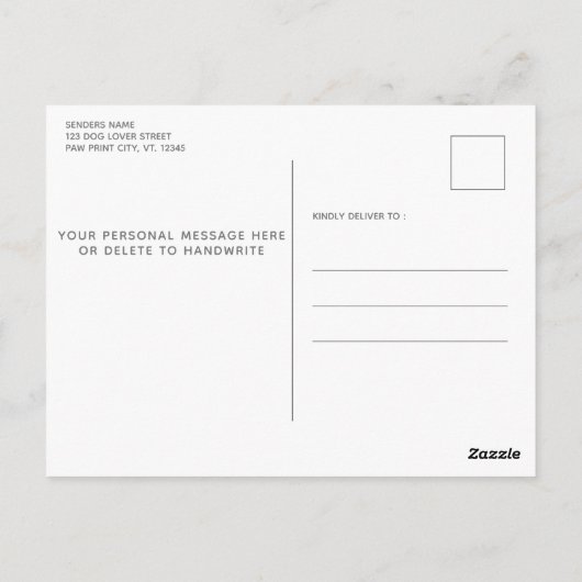 Cute Dog Moving We hebben New Address Pet Moving Briefkaart (Achterkant)