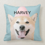 Cute Dog Name Kawaii Smiling Shibu Inu Blue Kussen<br><div class="desc">Kan worden aangepast aan uw behoeften. Voeg uw eigen naam toe - verander doopvonten en achtergrondkleur om uw voorkeur aan te passen. © Gorjo Design. Gemaakt voor je via het Zazzle platform. // Hulp nodig bij het aanpassen van uw ontwerp? Heb je andere ideeën? Je kunt me direct aanraken (Zoe)....</div>