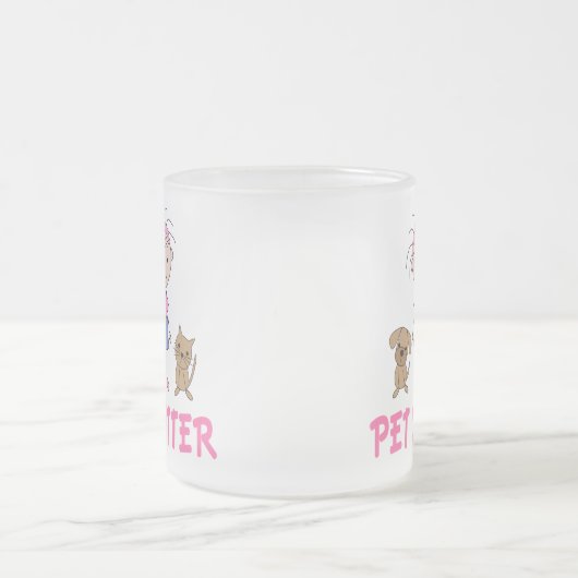 Cute Dog Occupation Pet Sitter Matglas Koffiemok (Center)